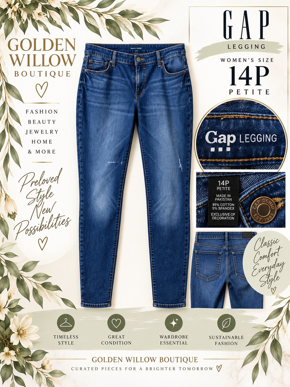 GAP Women's 14P Legging Jeans - Blue
